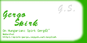 gergo spirk business card